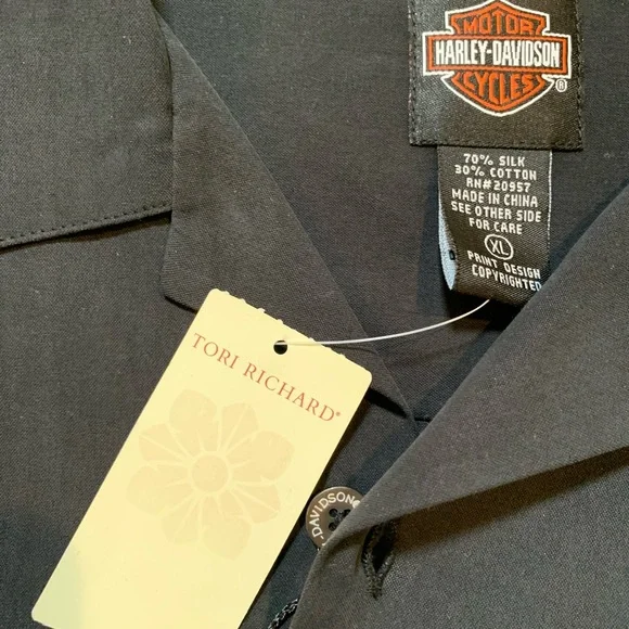 NWT Tori Richard Harley Davidson Mischief Shirt - Picture 13 of 15